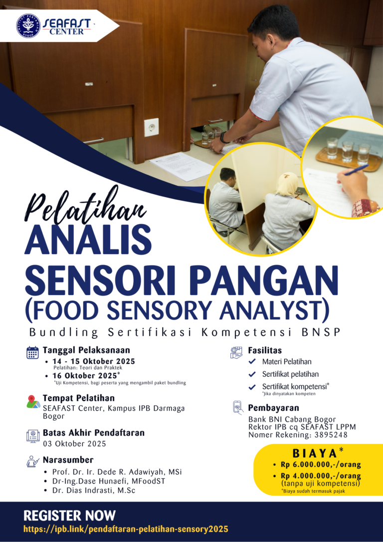 Pelatihan Analis Sensori Pangan (Food Sensory Analyst)